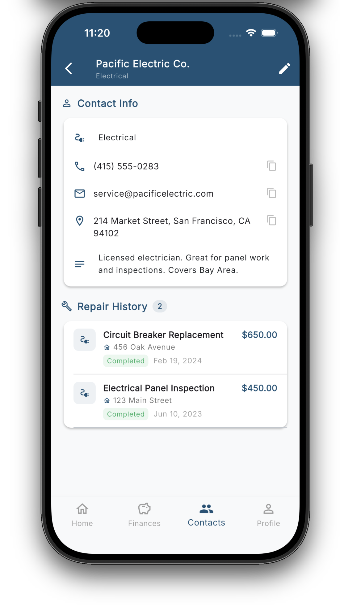 EquityPilot contractor detail