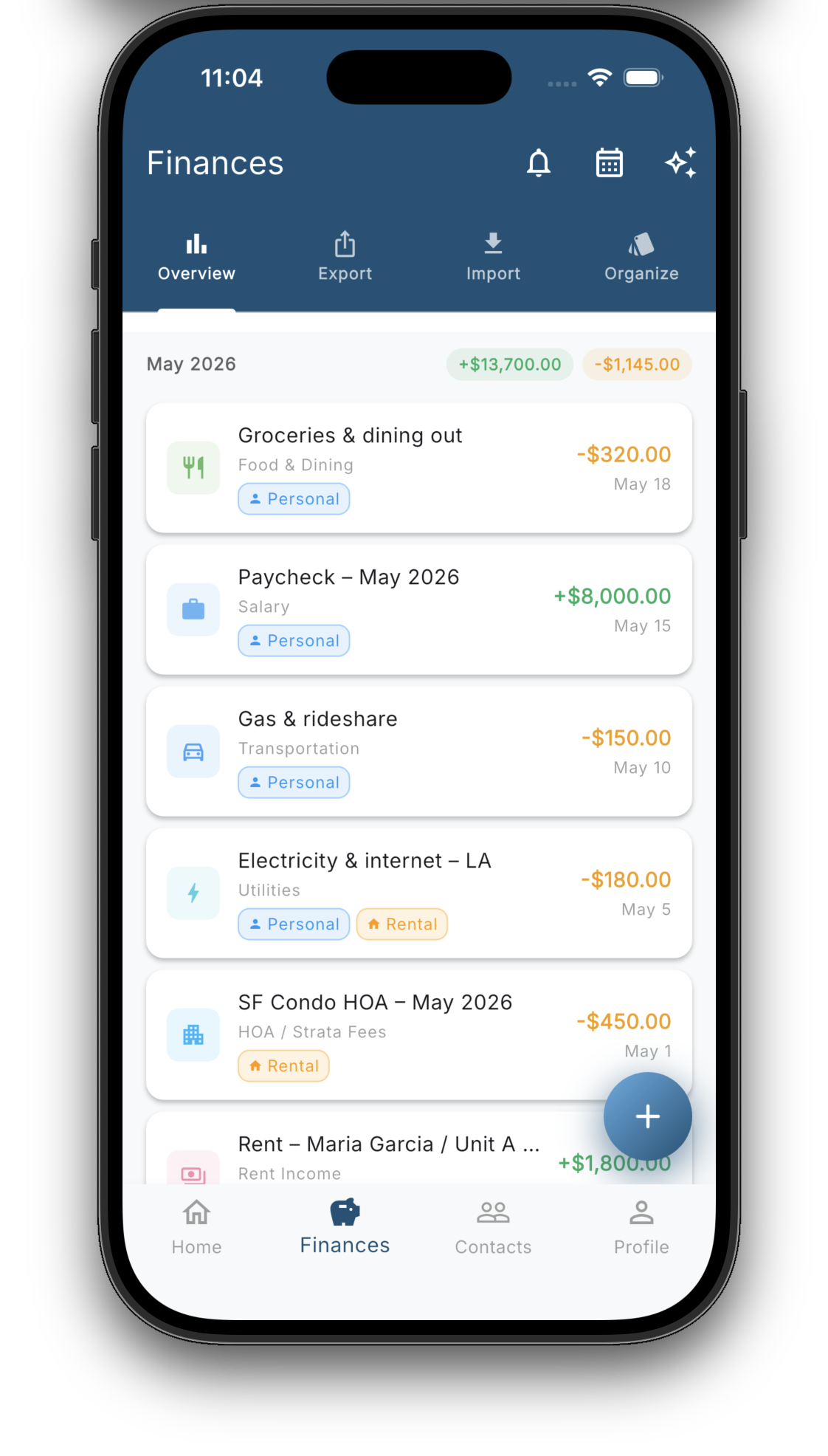 EquityPilot finances tab